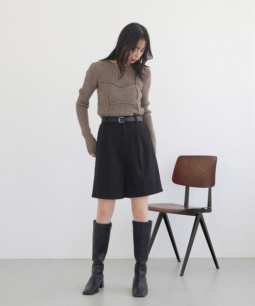 LIAN（リアン）の「ツイルタックショートパンツ（その他パンツ・レディース・ブラック/チャコールグレー/ブラウン・FREE）」の8枚目の写真