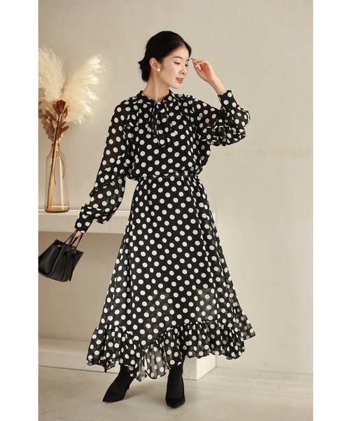 専用商品です。conu par la france モチーフワンピース ≪通常販売≫bicolor classical dot onepiece（バイカラー