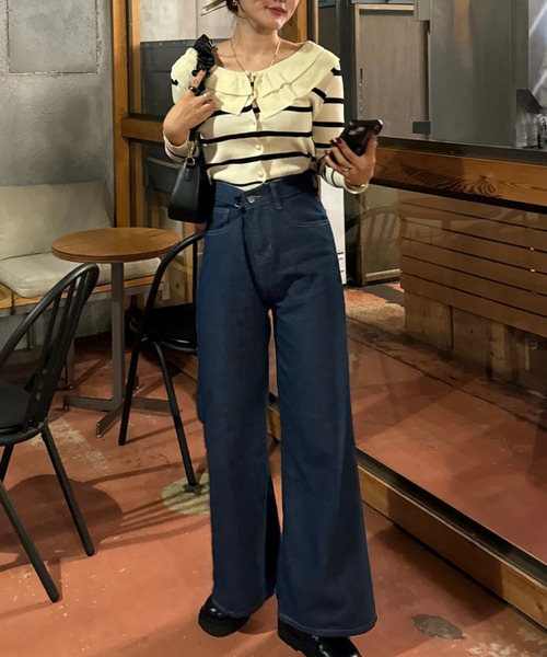 efill(エフィル)の「オーバーサイズ デニムパンツ(デニムパンツ・レディース・ネイビー・FREE)」の9枚目の写真