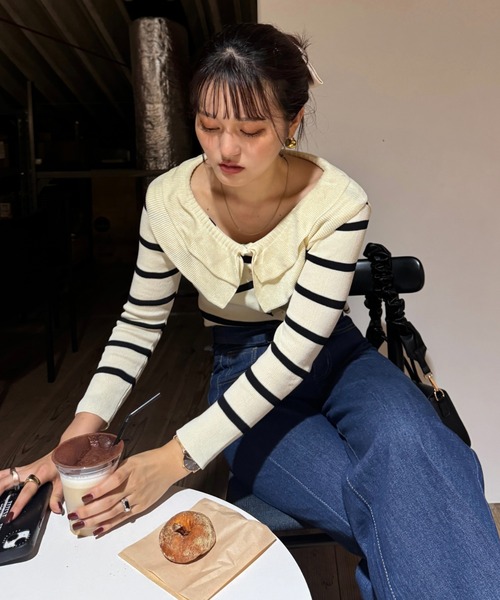 efill(エフィル)の「オーバーサイズ デニムパンツ(デニムパンツ・レディース・ネイビー・FREE)」の2枚目の写真