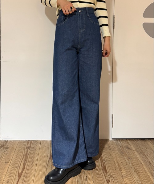 efill(エフィル)の「オーバーサイズ デニムパンツ(デニムパンツ・レディース・ネイビー・FREE)」の5枚目の写真