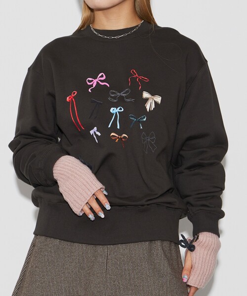 Firsthand(ファーストハンド)の「Firsthand/ファーストハンド リボンアームウォーマー(手袋・レディース・チャコールグレー/オフホワイト/ピンク・FREE)」の17枚目の写真