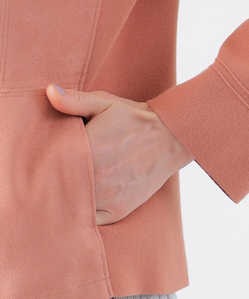 TRANS WORK(トランスワーク)の「【ウォッシャブル】ストレッチスエードニットコンビジャケット(ノーカラージャケット・レディース・ブラウン系その他5/ピンク/ネイビー/ベージュ・38/40)」の12枚目の写真