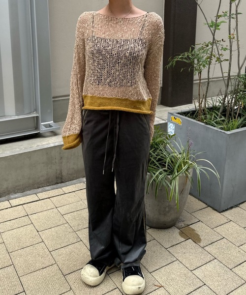 shesame(シーセム)の「bi-color velours pants(その他パンツ・レディース・ダークグリーン/チャコール/ブラック×パープル・MEDIUM/LARGE)」の9枚目の写真