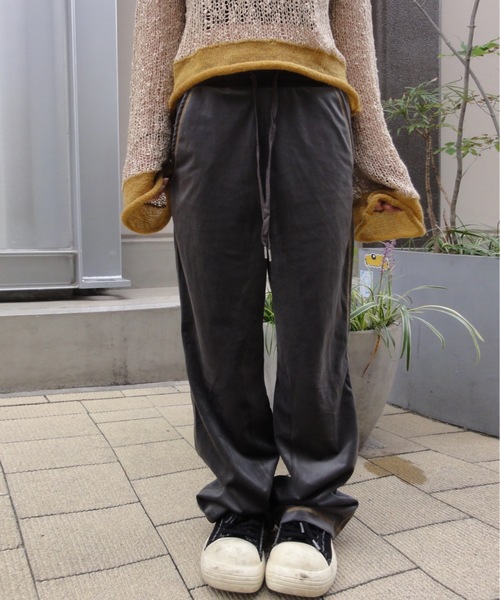 shesame(シーセム)の「bi-color velours pants(その他パンツ・レディース・ダークグリーン/チャコール/ブラック×パープル・MEDIUM/LARGE)」の6枚目の写真