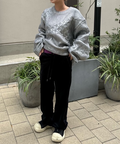shesame(シーセム)の「bi-color velours pants(その他パンツ・レディース・ダークグリーン/チャコール/ブラック×パープル・MEDIUM/LARGE)」の15枚目の写真