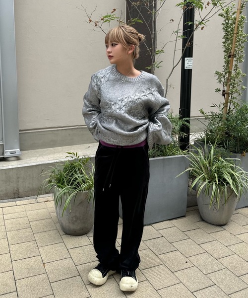 shesame(シーセム)の「bi-color velours pants(その他パンツ・レディース・ダークグリーン/チャコール/ブラック×パープル・MEDIUM/LARGE)」の16枚目の写真
