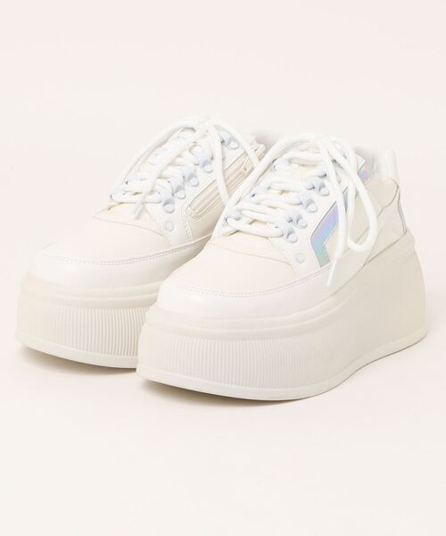 Mafmof(マフモフ)の「Mafmof(マフモフ)8cm厚底プラットフォームスニーカー(スニーカー・レディース・ブラック/ホワイト・M/L/LL/S)」の6枚目の写真