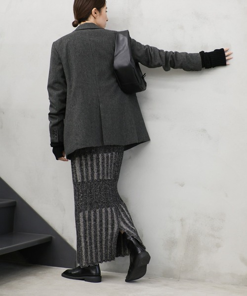 select MOCA(セレクトモカ)の「メランジリブニットタイトスカート(スカート・レディース・ベージュ/ブラック・MEDIUM/LARGE)」の17枚目の写真