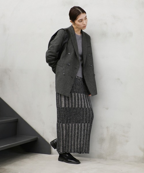 select MOCA(セレクトモカ)の「メランジリブニットタイトスカート(スカート・レディース・ベージュ/ブラック・MEDIUM/LARGE)」の16枚目の写真