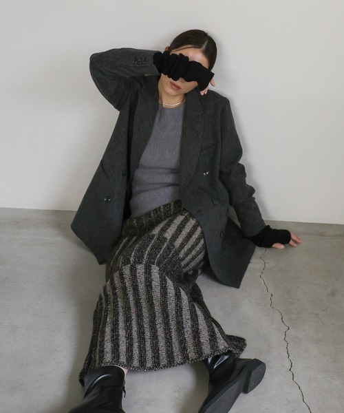 select MOCA(セレクトモカ)の「メランジリブニットタイトスカート(スカート・レディース・ベージュ/ブラック・MEDIUM/LARGE)」の18枚目の写真