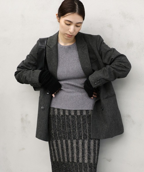 select MOCA(セレクトモカ)の「メランジリブニットタイトスカート(スカート・レディース・ベージュ/ブラック・MEDIUM/LARGE)」の19枚目の写真