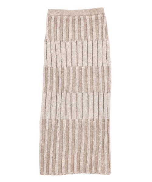 select MOCA(セレクトモカ)の「メランジリブニットタイトスカート(スカート・レディース・ベージュ/ブラック・MEDIUM/LARGE)」の22枚目の写真