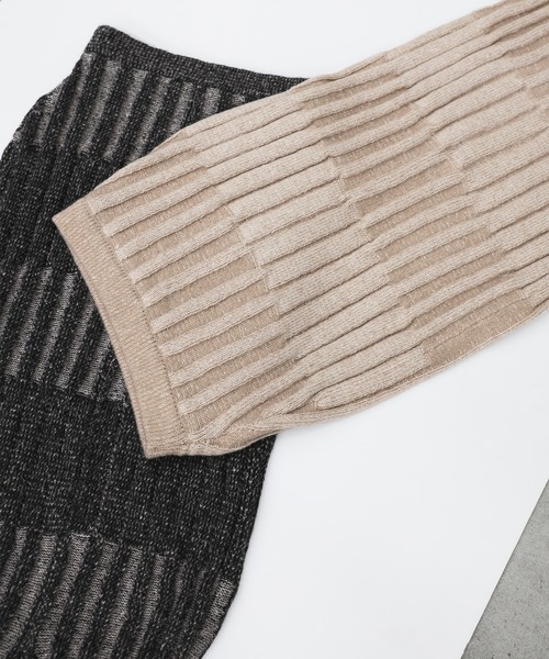 select MOCA(セレクトモカ)の「メランジリブニットタイトスカート(スカート・レディース・ベージュ/ブラック・MEDIUM/LARGE)」の13枚目の写真