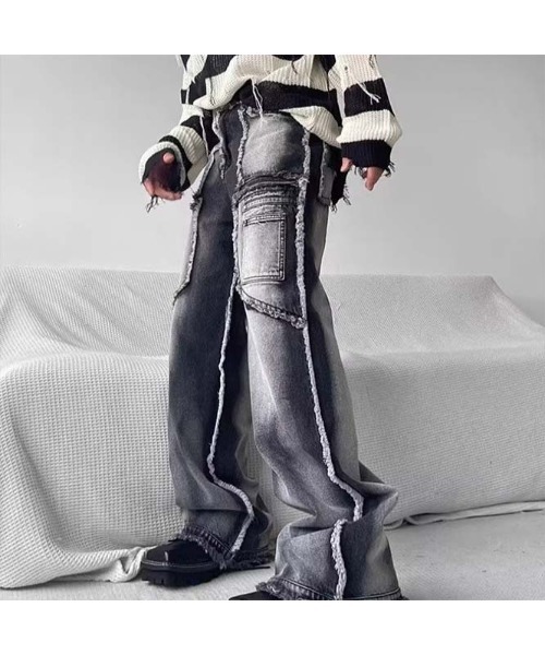 【セール】ラフカット ブラックデニムパンツ（デニムパンツ）｜Sakka（サッカ） 6,490円