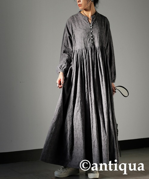 セール】刺繍デザインコットンワンピース（ワンピース）｜antiqua  