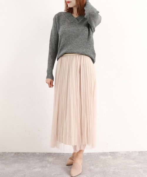 Miniministore(ミニミニストア)の「vネック ニットセーター レディース秋冬(ニット/セーター・レディース・ダークグレー/ブルー/モカ/ネイビー/ベージュ・FREE)」の11枚目の写真