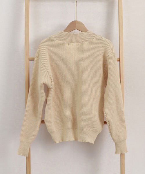 Miniministore(ミニミニストア)の「vネック ニットセーター レディース秋冬(ニット/セーター・レディース・ダークグレー/ブルー/モカ/ネイビー/ベージュ・FREE)」の20枚目の写真