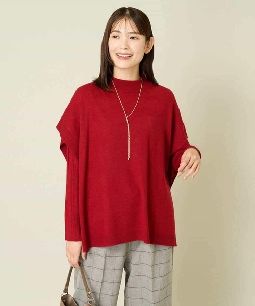 a.v.v(アーヴェヴェ)の「【2SET/洗える】ケープニットアンサンブル(ニット/セーター・レディース・レッド/グレー/グレー系その他/ブラック/ネイビー・38/36/42/40/34)」の8枚目の写真