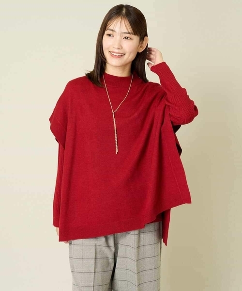 a.v.v(アーヴェヴェ)の「【2SET/洗える】ケープニットアンサンブル(ニット/セーター・レディース・レッド/グレー/グレー系その他/ブラック/ネイビー・38/36/42/40/34)」の9枚目の写真