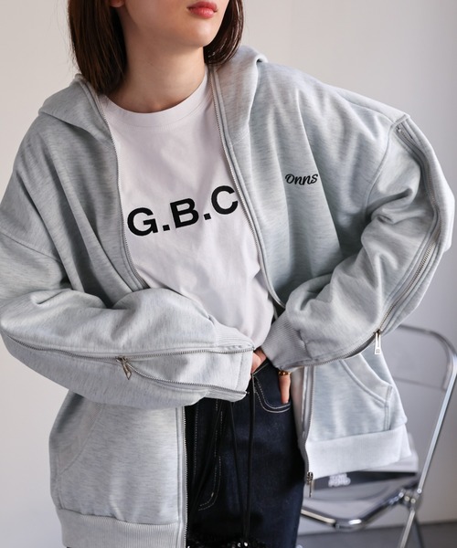 【セール】<ユニセックス>胸元刺繍/ロゴ入り ジップアップスリーブフーディー/パーカー/裏起毛(パーカー)|CREARE -LINO-(クレアーレリノ) 【セール】<ユニセックス>胸元刺繍/ロゴ入り ジップアップスリーブフーディー/パーカー/裏起毛(パーカー)|CREARE -LINO-(クレアーレリノ)