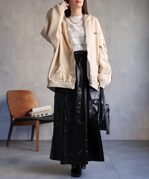 【セール】<ユニセックス>胸元刺繍/ロゴ入り ジップアップスリーブフーディー/パーカー/裏起毛(パーカー)|CREARE -LINO-(クレアーレリノ) 【セール】<ユニセックス>胸元刺繍/ロゴ入り ジップアップスリーブフーディー/パーカー/裏起毛(パーカー)|CREARE -LINO-(クレアーレリノ)