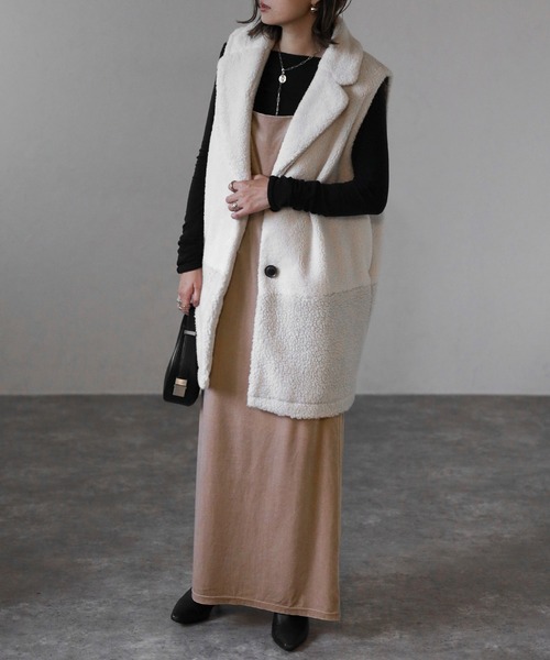 セール】バックリボンベロアキャミワンピース（ワンピース）｜Bonjour