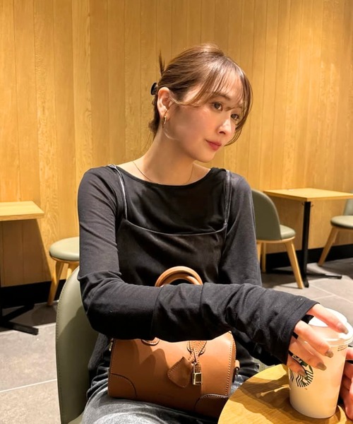 バックリボンベロアキャミワンピース（ワンピース）｜Bonjour Sagan