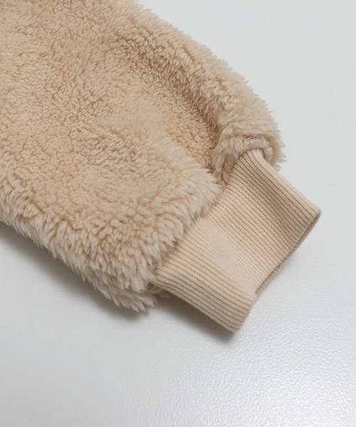 chil2（チルツー）の「布帛ポケット ボアトレーナー（スウェット・キッズ・ブラック/クリーム/ピンク/ベージュ・80ｃｍ/90cm/110cm/100cm/120cm/130cm/140cm）」の10枚目の写真