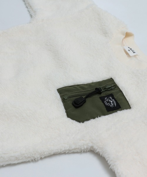 chil2（チルツー）の「布帛ポケット ボアトレーナー（スウェット・キッズ・ブラック/クリーム/ピンク/ベージュ・80ｃｍ/90cm/110cm/100cm/120cm/130cm/140cm）」の15枚目の写真