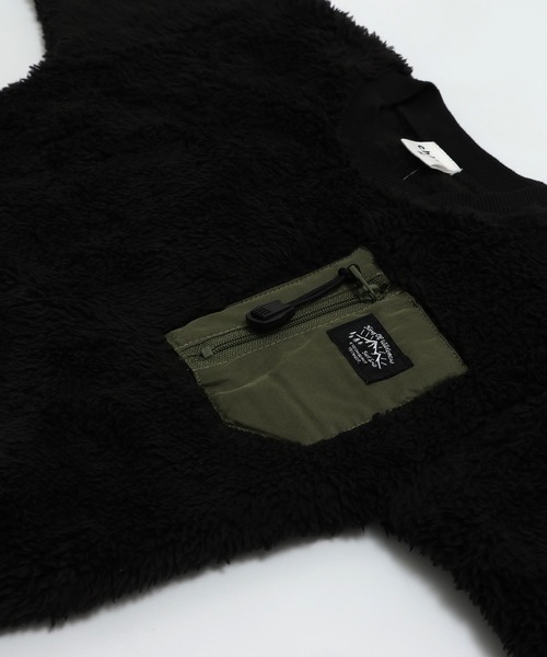 chil2（チルツー）の「布帛ポケット ボアトレーナー（スウェット・キッズ・ブラック/クリーム/ピンク/ベージュ・80ｃｍ/90cm/110cm/100cm/120cm/130cm/140cm）」の16枚目の写真