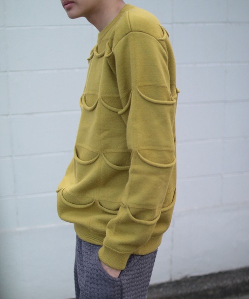 grapevine by k3（グレープバインバイケースリー）の「ALLPOCKET SWEATER（ニット/セーター・メンズ・マスタード・M）」の6枚目の写真