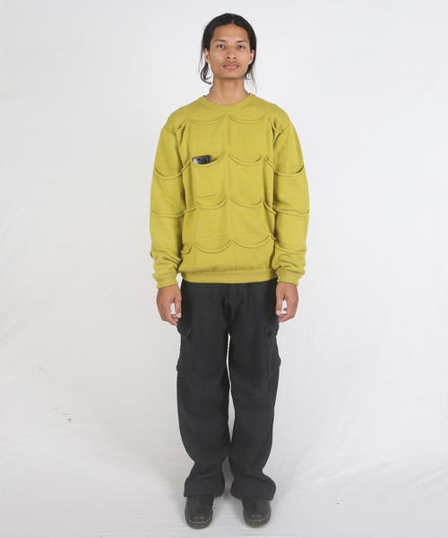 grapevine by k3（グレープバインバイケースリー）の「ALLPOCKET SWEATER（ニット/セーター・メンズ・マスタード・M）」の4枚目の写真