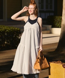 BONLECILL | アソート柄ヴィンテージライクコットンフリルキャミワンピース(ワンピース)