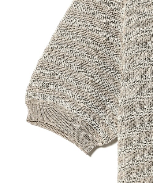 SEAGREEN（シーグリーン）の「SEA GREEN / ボーダー ニットTシャツ（Tシャツ/カットソー・メンズ・ベージュ・4/3）」の4枚目の写真