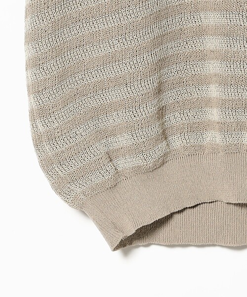 SEAGREEN（シーグリーン）の「SEA GREEN / ボーダー ニットTシャツ（Tシャツ/カットソー・メンズ・ベージュ・4/3）」の7枚目の写真