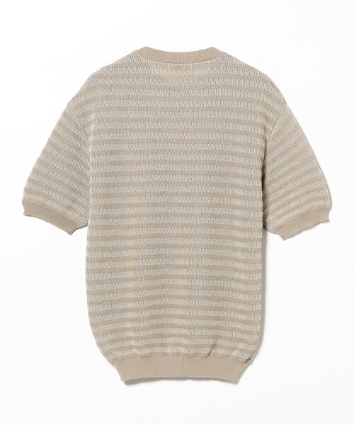 SEAGREEN（シーグリーン）の「SEA GREEN / ボーダー ニットTシャツ（Tシャツ/カットソー・メンズ・ベージュ・4/3）」の6枚目の写真