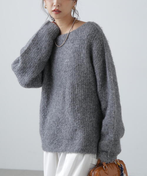 FREE'S MART（フリーズマート）の「◇ラメミックスブークレー畦ニット（ニット/セーター・レディース・ホワイト/ピンク/イエロー/グレー・FREE）」の6枚目の写真