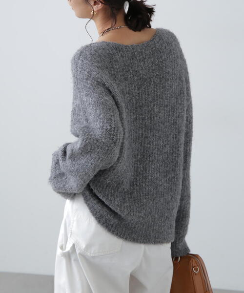 FREE'S MART（フリーズマート）の「◇ラメミックスブークレー畦ニット（ニット/セーター・レディース・ホワイト/ピンク/イエロー/グレー・FREE）」の9枚目の写真