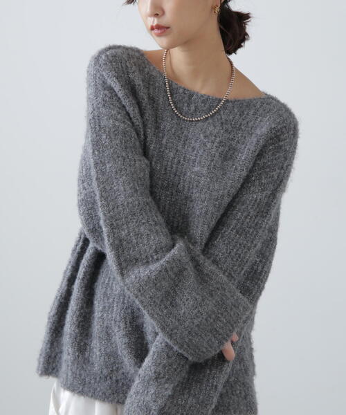 FREE'S MART（フリーズマート）の「◇ラメミックスブークレー畦ニット（ニット/セーター・レディース・ホワイト/ピンク/イエロー/グレー・FREE）」の10枚目の写真