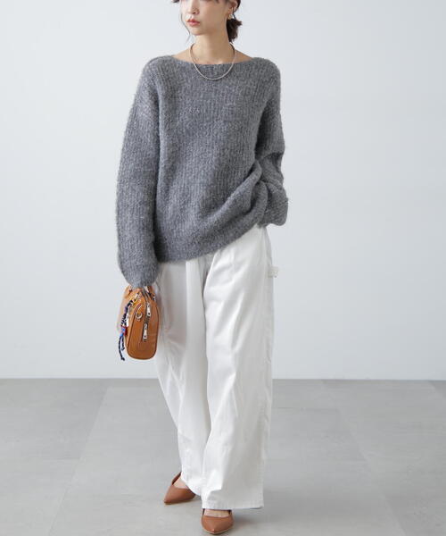 FREE'S MART（フリーズマート）の「◇ラメミックスブークレー畦ニット（ニット/セーター・レディース・ホワイト/ピンク/イエロー/グレー・FREE）」の12枚目の写真