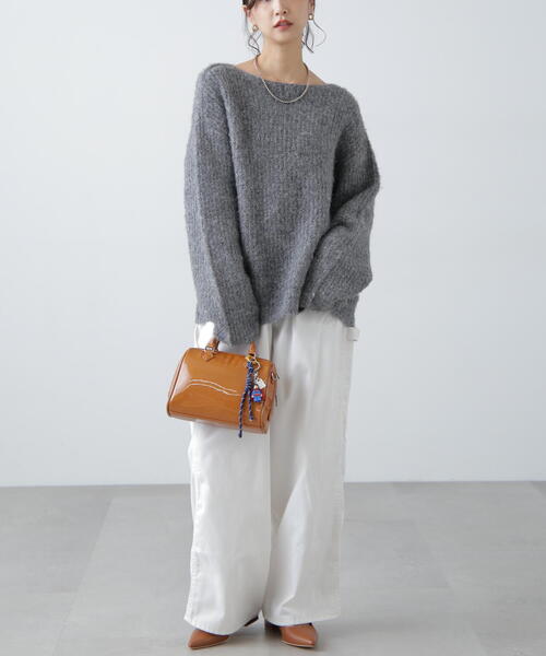 FREE'S MART（フリーズマート）の「◇ラメミックスブークレー畦ニット（ニット/セーター・レディース・ホワイト/ピンク/イエロー/グレー・FREE）」の13枚目の写真