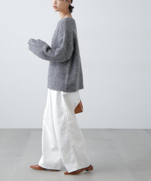 FREE'S MART（フリーズマート）の「◇ラメミックスブークレー畦ニット（ニット/セーター・レディース・ホワイト/ピンク/イエロー/グレー・FREE）」の15枚目の写真