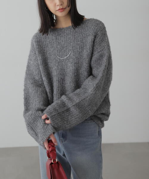 FREE'S MART（フリーズマート）の「◇ラメミックスブークレー畦ニット（ニット/セーター・レディース・ホワイト/ピンク/イエロー/グレー・FREE）」の19枚目の写真