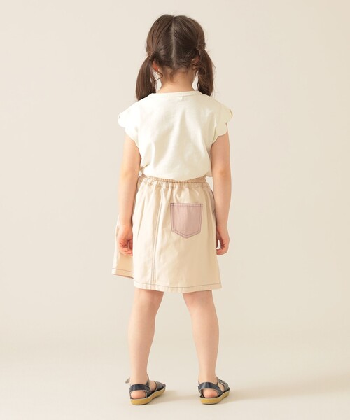 BEAMS mini(ビームスミニ)の「カラーブロック ベルテッド ショーツイン スカート(90~150cm)(スカート・キッズ・ホワイト系その他5/サックスブルー・90/100/110/120/130/140/150)」の6枚目の写真