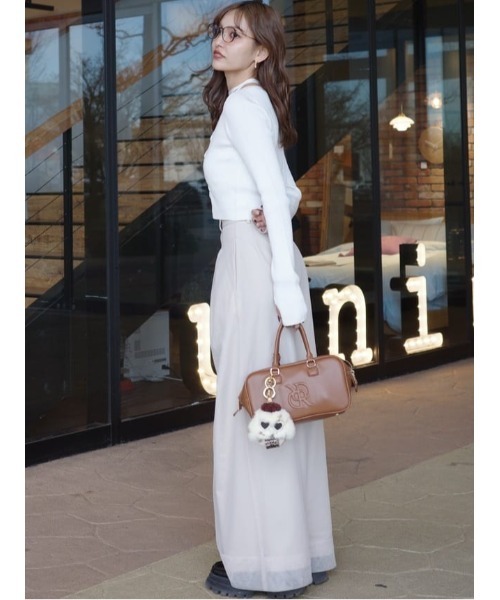 rienda(リエンダ)の「チュールレイヤードジャストウエストストレートパンツ(スラックス・レディース・ライトベージュ/グレー・SMALL/MEDIUM)」の20枚目の写真