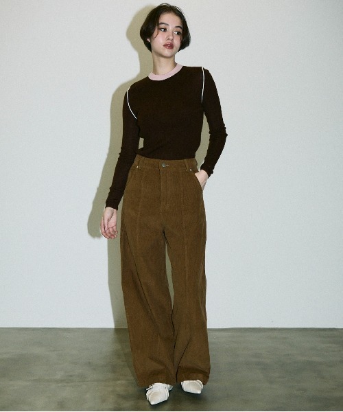 【セール】center press wide corduroy pants / センタープレスワイドコーデュロイパンツ（その他パンツ）｜Clum（クルム）