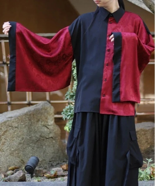 AXES-X（アクシーズエックス）の「配色ジャガード和袖シャツ（シャツ/ブラウス・メンズ・ホワイト/レッド/パープル・MEDIUM/X-LARGE/LARGE）」の21枚目の写真