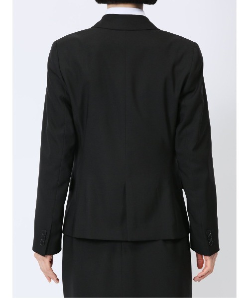 m.f.editorial（エムエフエディトリアル）の「【ストレッチ ウォッシャブル 撥水】m.f.エディトリアルレディース 黒無地2釦ジャケット(セットアップ可能)（スーツジャケット・レディース・ブラック・MEDIUM/LARGE/S/X-LARGE）」の10枚目の写真