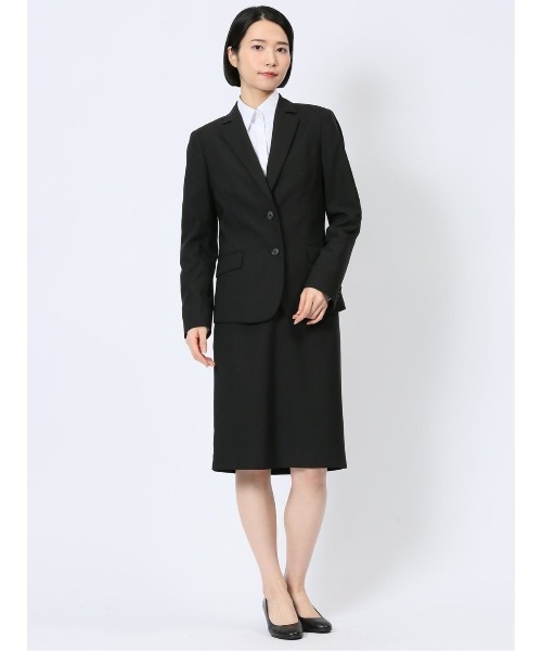 m.f.editorial（エムエフエディトリアル）の「【ストレッチ ウォッシャブル 撥水】m.f.エディトリアルレディース 黒無地2釦ジャケット(セットアップ可能)（スーツジャケット・レディース・ブラック・MEDIUM/LARGE/S/X-LARGE）」の16枚目の写真